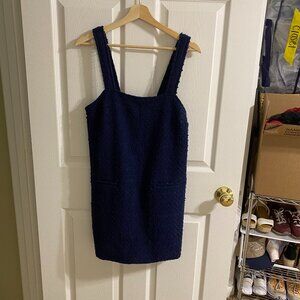NWT Abercrombie and Fitch Tweed Shift Mini Dress in Navy Blue